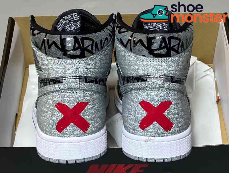 

2022 Release Authentic 1 High OG Rebellione Shoes Men Women Black White Particle Grey Outdoor Sports Sneakers With Original Box, 19