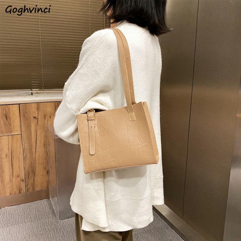 

Shoulder Bags Women Solid PU Leather Crossbody Bag Alligator Designer Large Capacity Soft French Style Simple Popular Handbag, Black