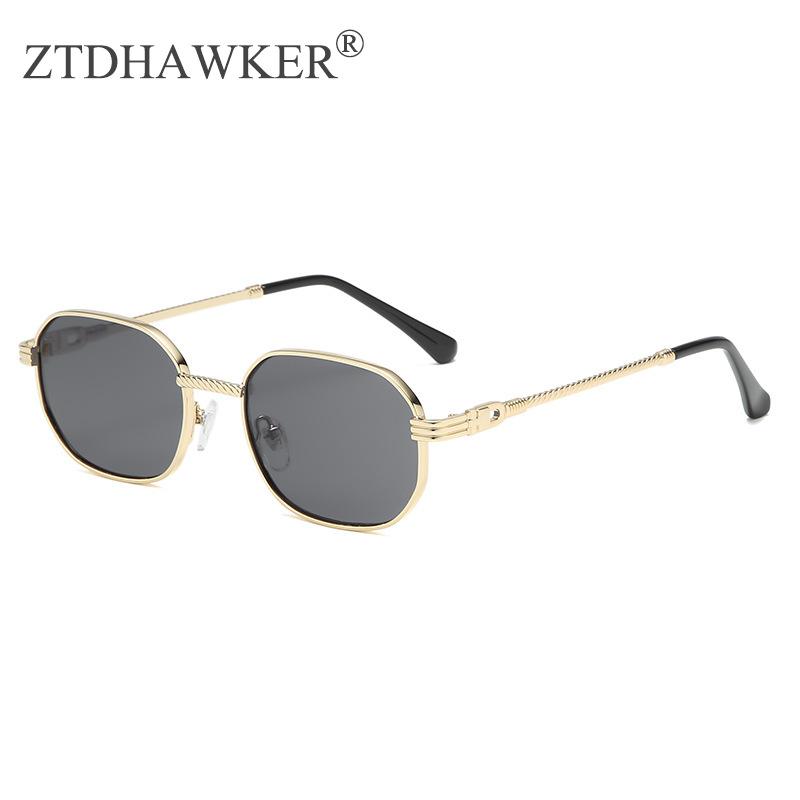 

New Retro Small Box Sunglasses Gradient Color Metal Men and Women Eyeglasses Classic All-match Glasses