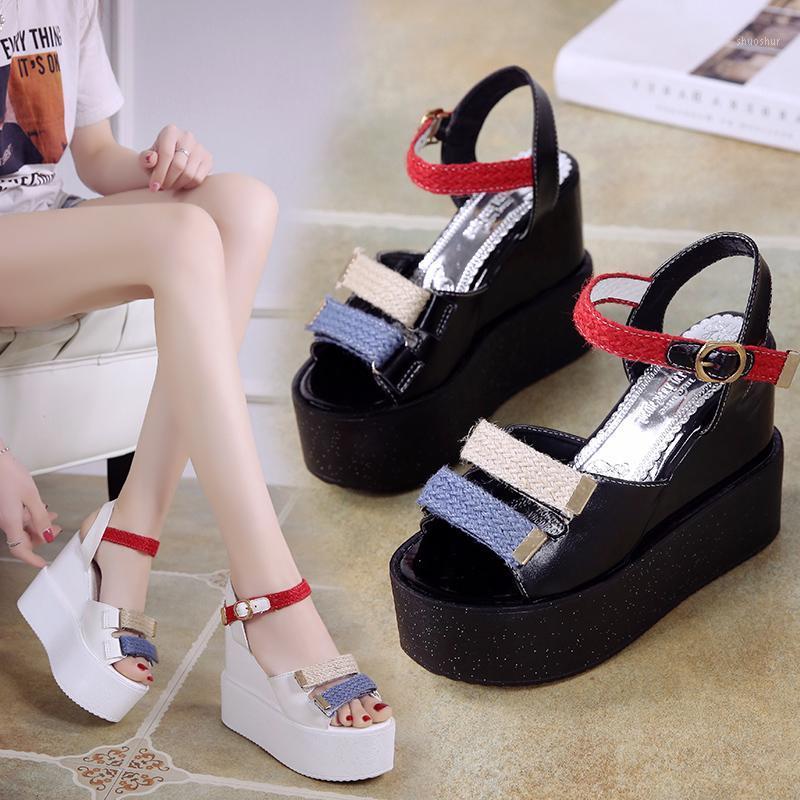 

Female Sandal Comfort Shoes for Women Increasing Height Wedge Cross-Shoes Espadrilles Platform 2021 Summer Open Toe1
