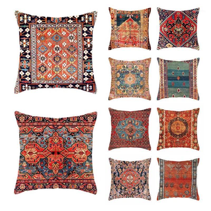 

Retro Ethnic Persian Printed Linen Pillowcase Turkish Art Blanket Living Room Throw Pillow Sofa Living Room Decoration1, H04