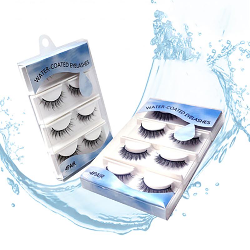 

Water Self-Adhesive 4 Pair False Eyelashes No Glue Light and natural Self-Adhesive 1 second to wear Reusable Eyelshes