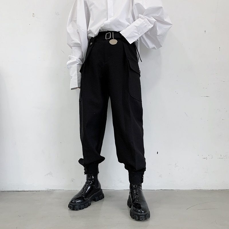 

New Men's Thicken Warm Casual Oversize Pants 2021 Fashion Woman Korean Streetwear Black Trousers Male Clothing Yzjg
