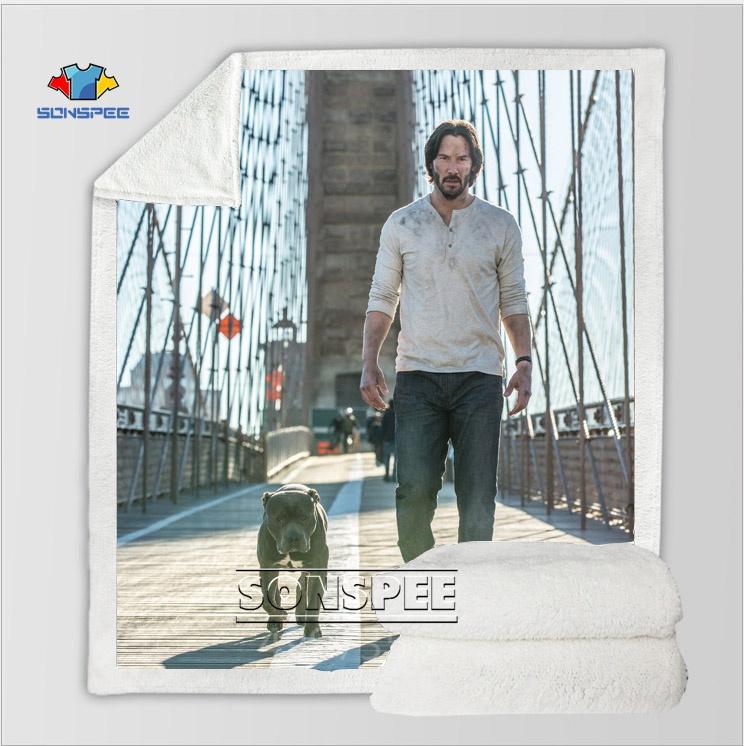

SONSPEE New John wick Movie Harajuku Kids Adult 3D print blanket warm Couch Quilt Cover Travel Bedding factory outlet store B73