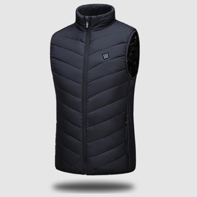 

2020 Outdoor Warm Clothing Heated For Riding Skiing Fishing Charging Via Heated Coat Winter men' Cycling Sports Jacket F, Black