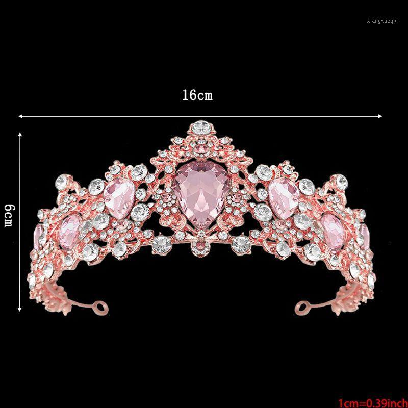

Baroque Royal Queen Gold Wedding Crown Crystal Princess Tiara Headbands Pink R7RF Hair Clips & Barrettes, Golden;silver
