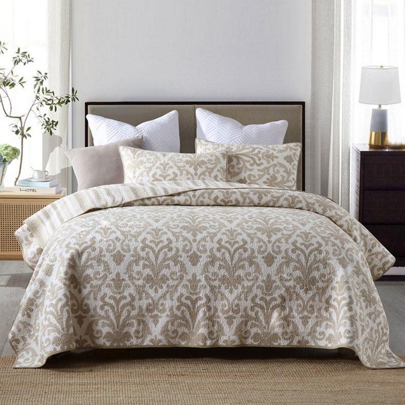 

CHAUSUB Cotton Bedspreads For Bed Quilt Set 3pcs Tight Stitches Quilts Bed Cover  Queen Size Coverlet Quilted Blanket On, No1