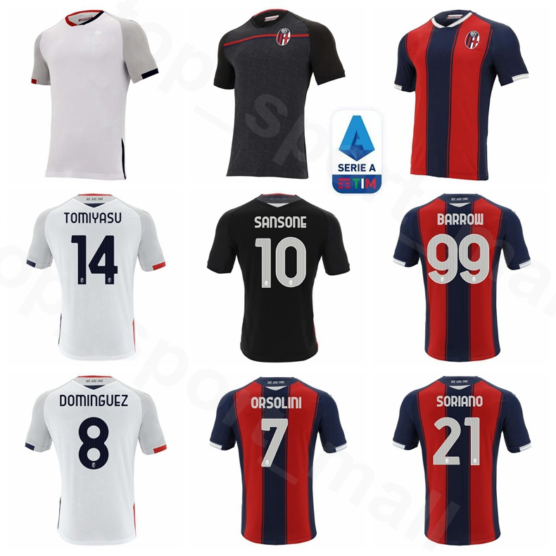 

2020 2021 Bologna Soccer Jersey 21 SORIANO 11 SKOV OLSEN 24 PALACIO 17 MEDEL 99 BARROW 7 ORSOLINI 10 SANSONE Football Shirt Kits, Black