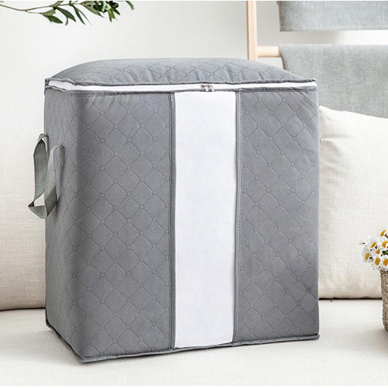 

40# 3pc Storage Bag For Clothes Blanket Portable Non-woven Folding Clothes Pillow Quilt Blanket Storage Box Organizer Hot Sale
