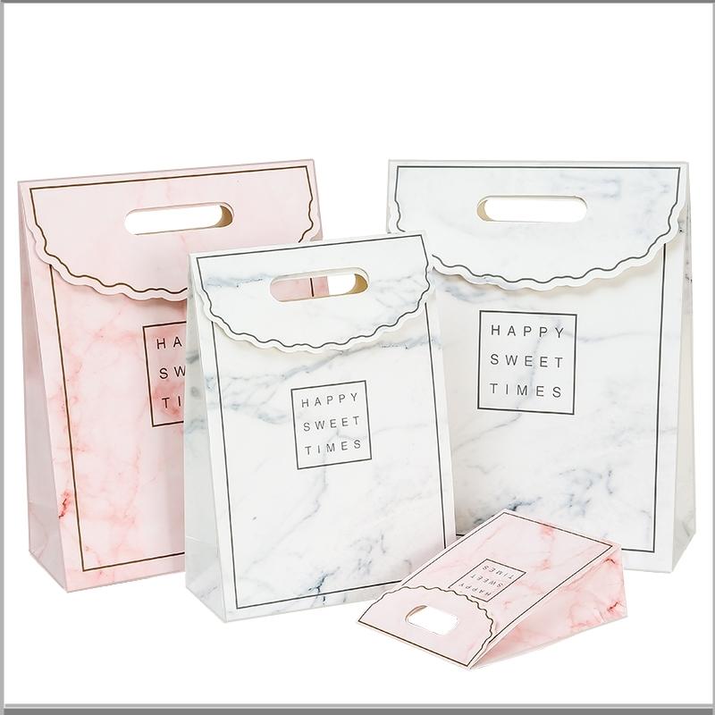 

Marble Gift Bag Striped Cute Carton Birthday Gift Bag Paper Packaging Box Wholesale