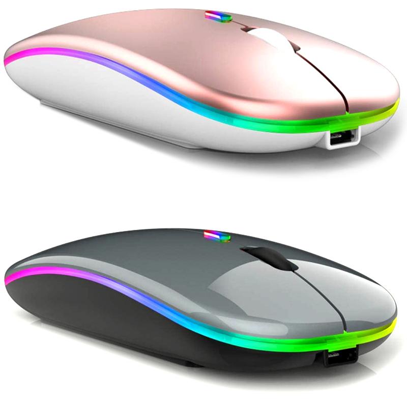 

Bluetooth & 2.4G Slim Wireless Mouse, Portable Dual Mode Rechargeable Wireless Mouse for PC,Computer,Laptop