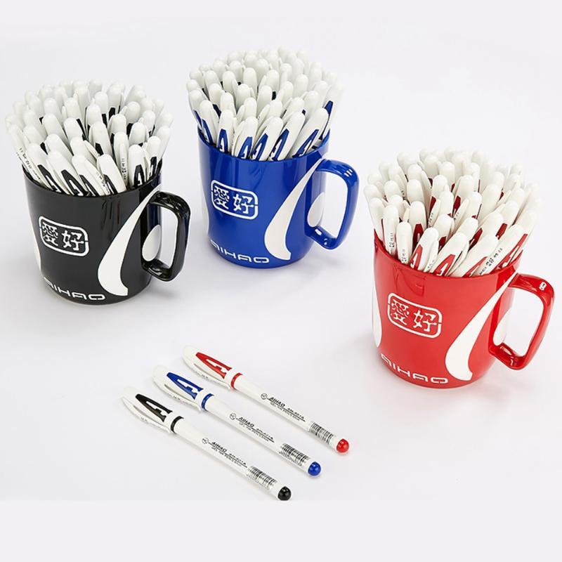 

12Pcs/lot Superior Quality Gel Pens Black Blue & Red Ink 0.5mm Very Good Writing Gel ink Pen School office supplies1
