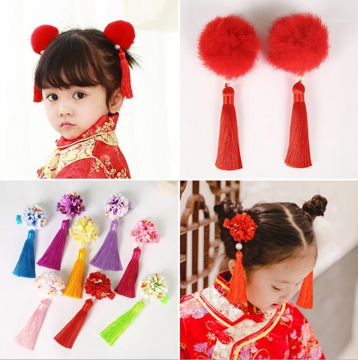

Children's bow knot headdress Chinese style girl hair accessories tassel hairpin baby costume Hanfu traditional style hair clip1