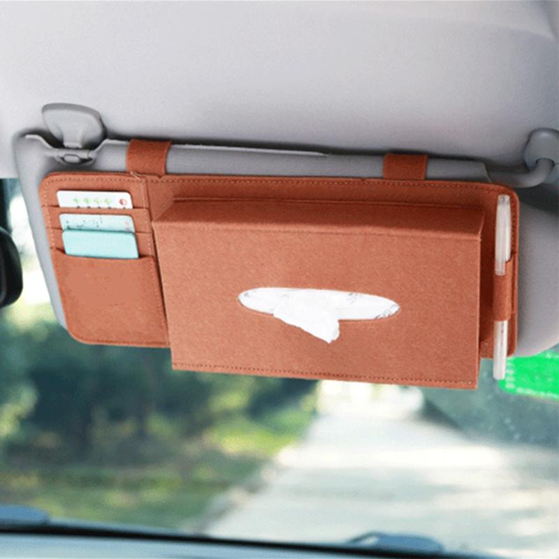 

Car Tissue Box Case Sun Visor Type Hanging Tissue Box Car Napkin Holder Vehicle Accessories Pocket Organizer Pouch Card Storage