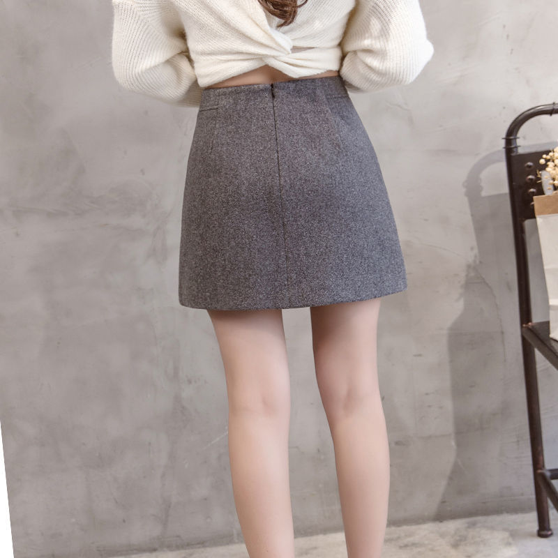 

2021 New above the knee, hip pack miniskirt winter vintage a-line skirt high female y394 FZOY, Hoise