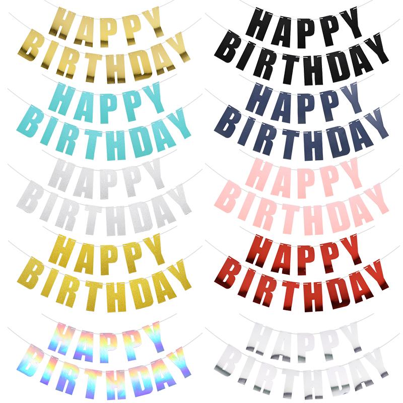 

1 Set HAPPY BIRTHDAY Paper Banner Bunting Garland Party Hanging Decoration Photo Prop Backdrop Pennant Decor Birthday Supplies