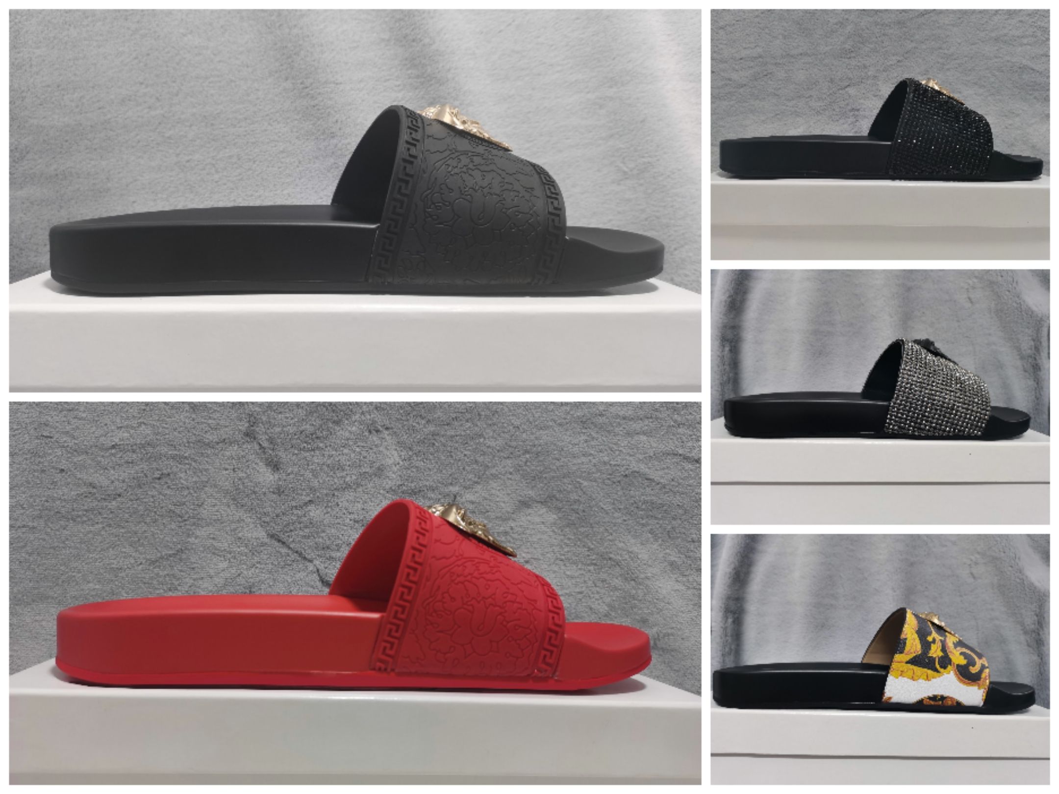 

2021 Color Slippers Paris Luxury Designer Sliders Mens Womens Summer Sandals Beach Slide Ladies Flip Flops Loafers Sky Blue Chaussures, Color38