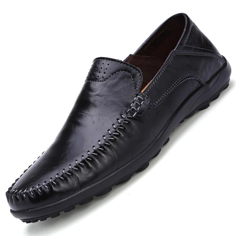 

Men's Formal Shoes High Quality Handmade Cowhide Leather Shoes Men Loafers Mocassin Black Brown Mocassino Uomo EUR Size 38-46