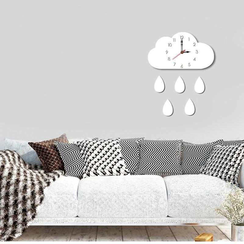

Nordic Style Cloud Wall Clock Silent Wooden Clock for Home Living Room reloj pared mecanismo mechanism and hands hot
