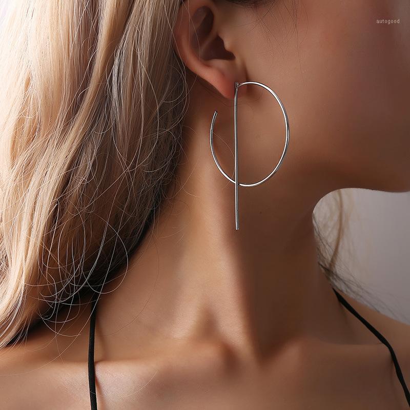 

Dangle & Chandelier Aretes Earings 2021 Japan And South Korea Fashion Jewelry Simple C-shaped Earrings Large Geometric Metal Ladies Wholesal