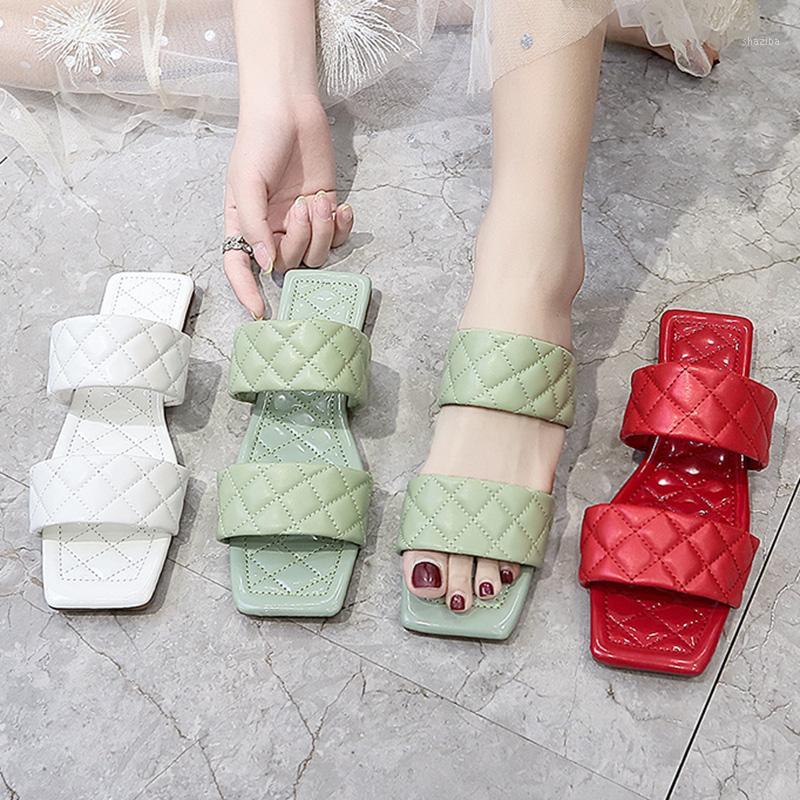 

2020 Slides Plus Size 41 Women Flats Mules Fetish Summer Sandals Slippers Slip On Red Stripper Casual Beach Cheap Shoes1