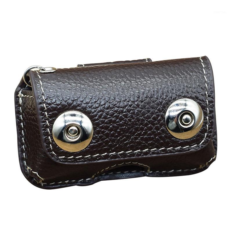 

2018 Retro Cow Leather Men's Key Wallet Car Key Holder Bag Pack Button Belt Holder Housekeeper Men Keychain1, Black