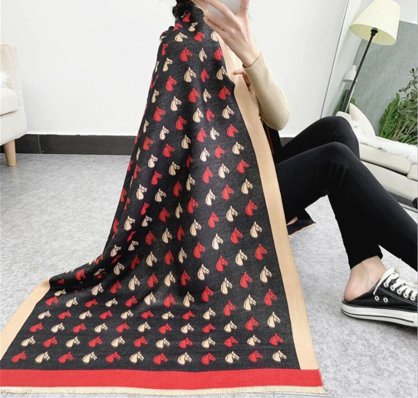

Fashion Luxury Jacquard Love Winter Scarf Women Cashmere Warm Foulard Lady Scarves Thick Soft Bufanda Shawls Wraps New