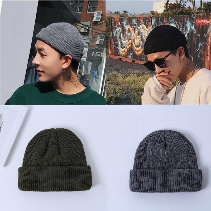 

Unisex Autumn Winter Solid Color Watermelon Hip Hop Knit Wool Hat Cap Snow Cap1, White