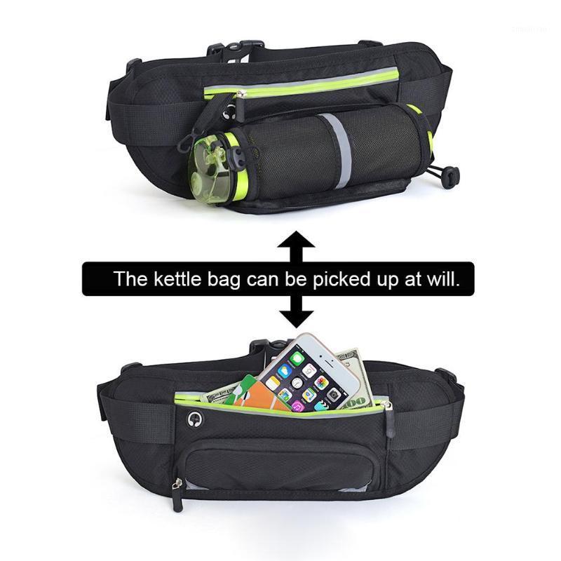 

Outdoor Running Waist Bag Waterproof Phone Water Bottle Sports Fanny Packs1, Green stripes