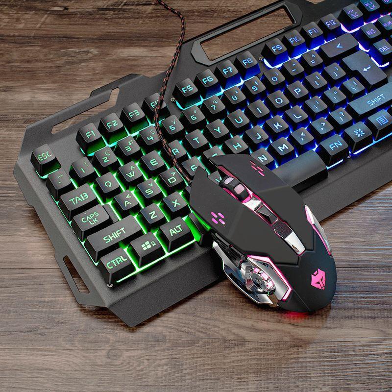 

The Way the Wolf Mechanical Keyboard Color Backlight Metal Panel Keyboard USB Interface Household Game Computer Keyboar