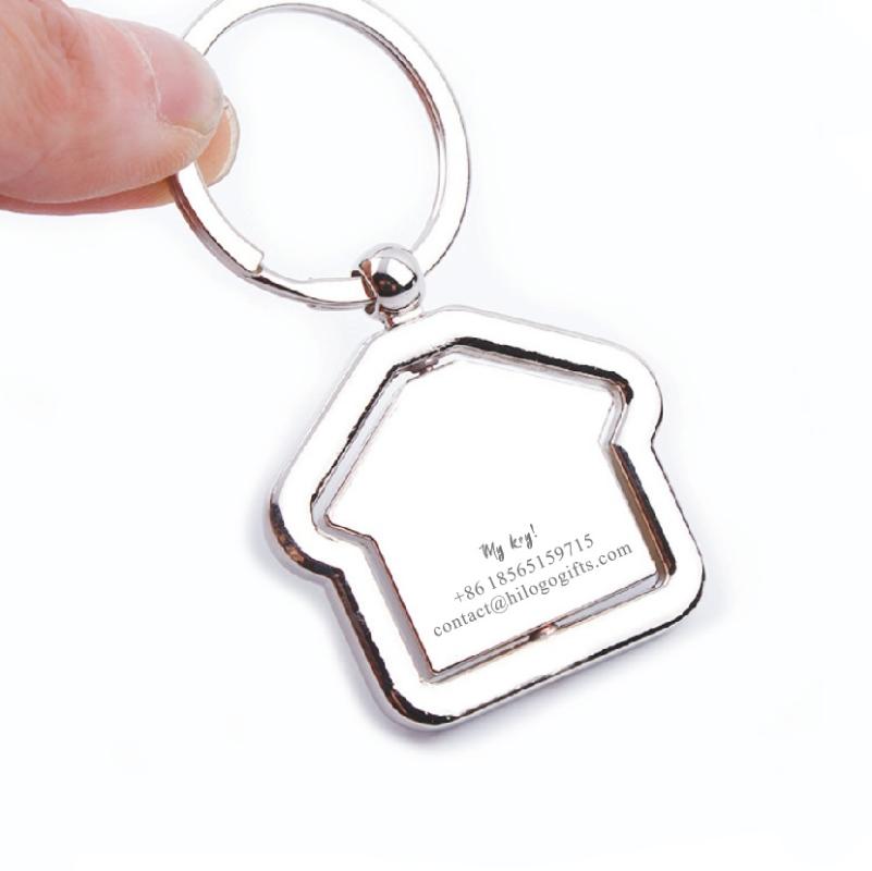 

Cute Rotating toy Personalized house keychain custom free with any logo text best Valentine's Day gift for girlfriend