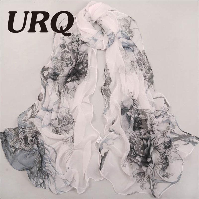 

Long chiffon Silk scarves New Spring Chinese Style Summer Flower print woman georgette scarves Shawl Artist scarfs Q5A16285