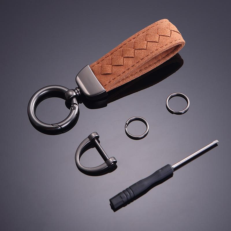 

Keychains Car Keychain Fur Tide Brand Weaving Accessories Anti-dropping Creative Key Chain Pendant Metal, Silver