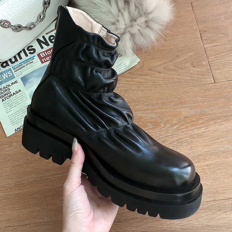 

2021 Women's New Fashions High Qulaity Shoes Women Ankle Black Boots 39 Poqi, Beige white