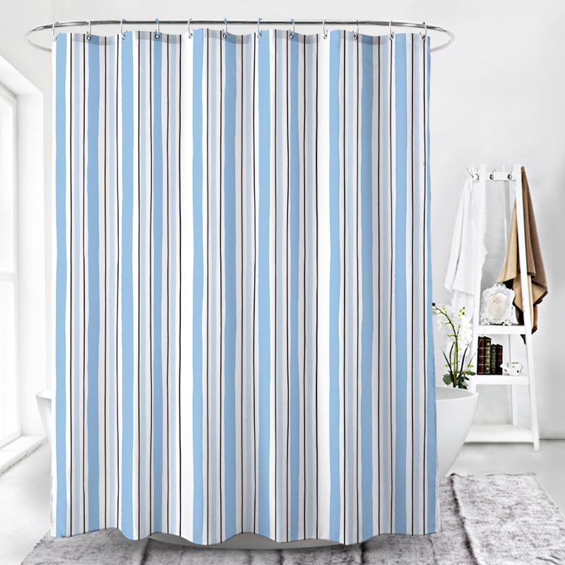 

2020 Multi-Color Stripe Printed Bathroom Waterproof Shower Curtain1