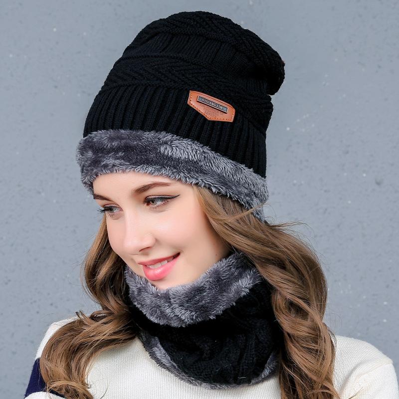 

Beanie/Skull Caps 2022 Men In The Fall And Winter Knitting Hat Sets Warm Plus Velvet Tide Centers Around A Full Range Of Outdoor Cap, Blue;gray