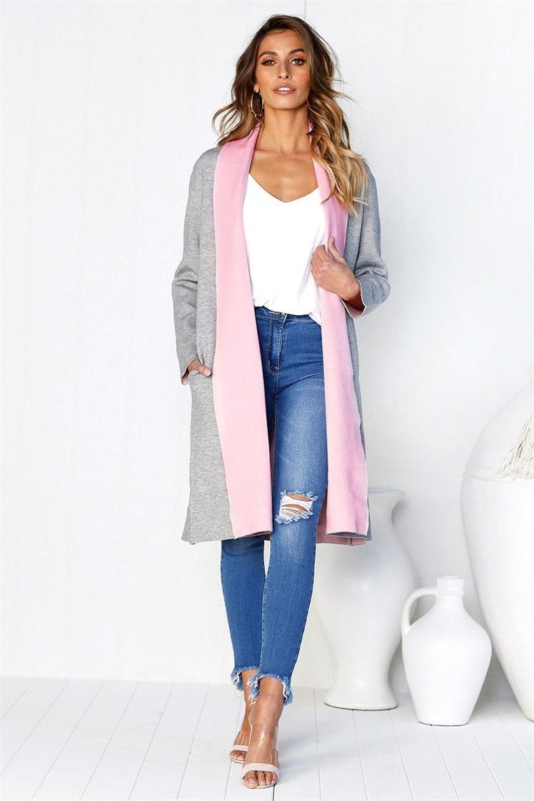 

Coat Women 2020 Long Spring And Autumn Fashion Candy Color Cardigan Europes And American Winter Coats Womens Vestidos ONY0999, Green