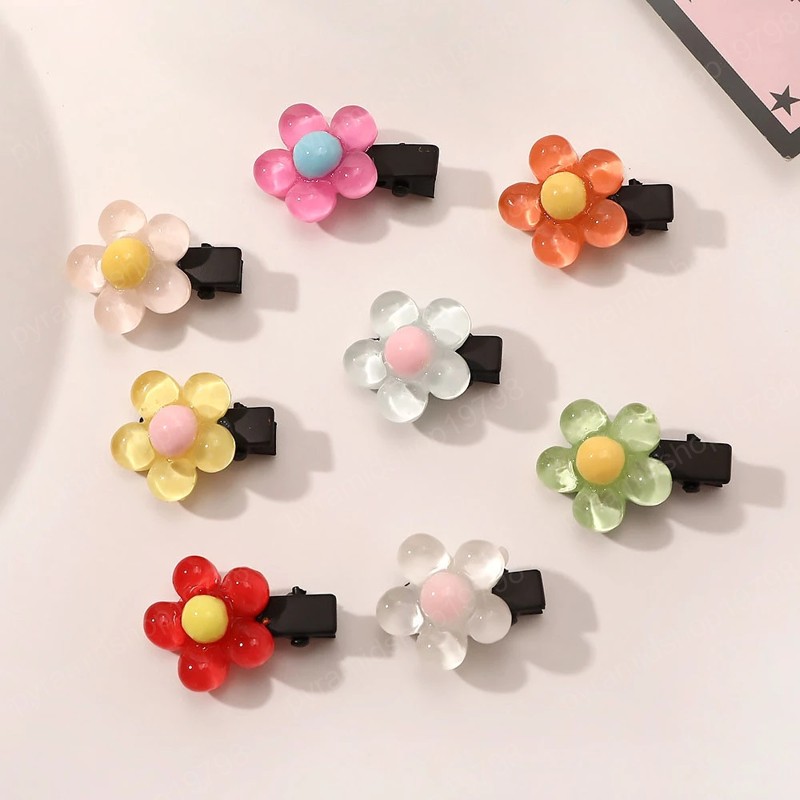 

Mini Flower Hairpins Women Girls Hair Candy Color Barrettes Hair Crab Clips Styling Braiding BB Clips Hair Accessories, Mixed color