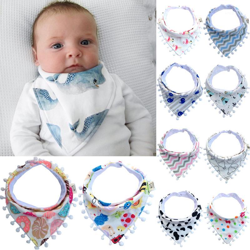 

2020 Sweet Baby Boy Girl Cotton Print Waterproof Saliva Towel Bib Feeding Burp Apron Bandana UK1