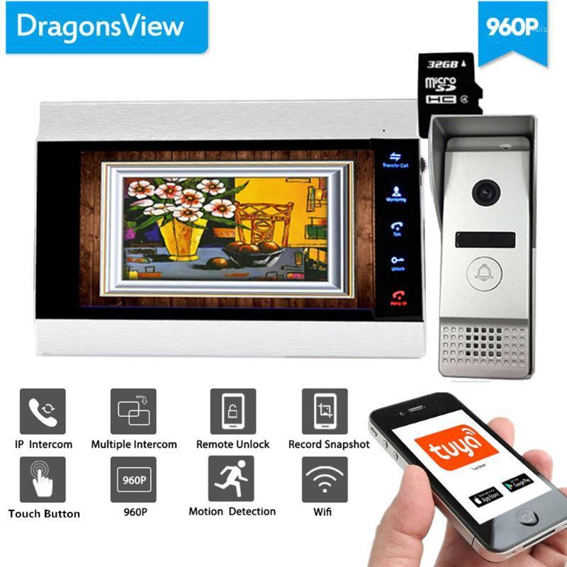 

Dragonsview 7 Inch 960P HD Wifi Wired Video Intercom System Wireless Wide Angle Motion Detection Recording Unlock Talking1