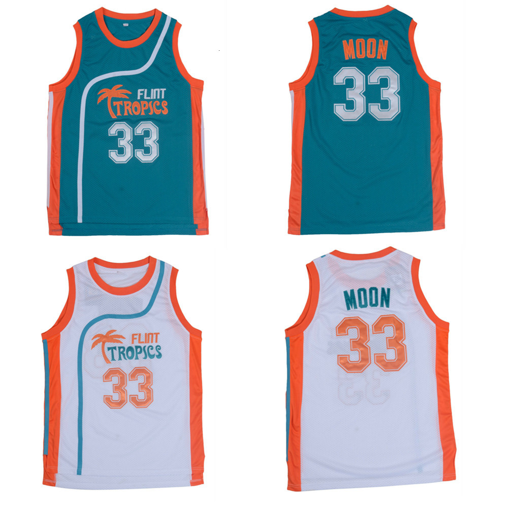 

Flint Tropics Movie Edition #33 Jackie Moon Embroidered Basketball Jersey