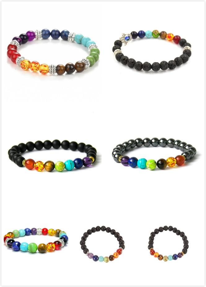 

7 Chakra Yoga Bracelet Healing Heart Therapy Bracelet Women Men Natural Stone Bead Jewelry Chakra Prayer Balance