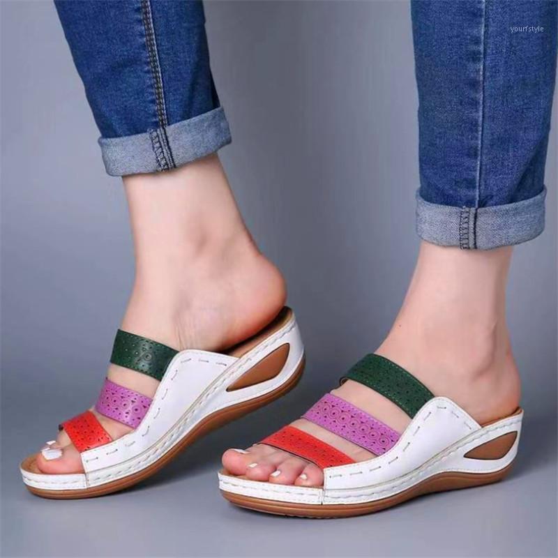 

Large size color matching sandals female 2020 summer new thick bottom casual comfortable color matching female sandals1, 01