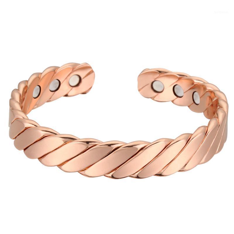 

Pure Copper Bangle Men Energy Magnetic Adjustable Femme Vintage Wide Bracelets Bangles For Women 15000 Gauss1