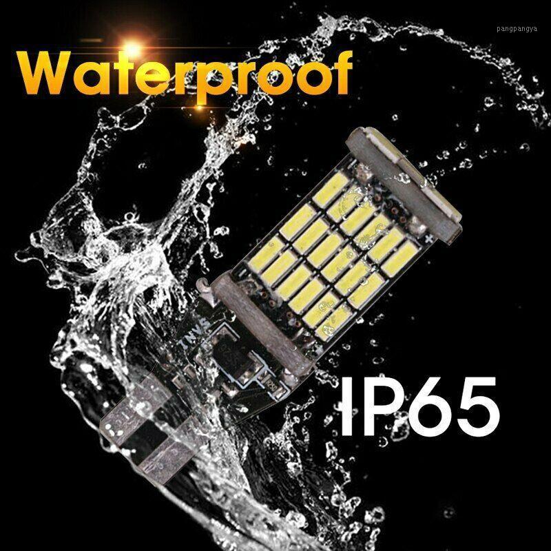 

2 Pcs Universal Decoding Auto LED Taillight T15 Bulb 45SMD 6000k White Backup Reverse Brake Stop Lighting Car Styling1, As pic