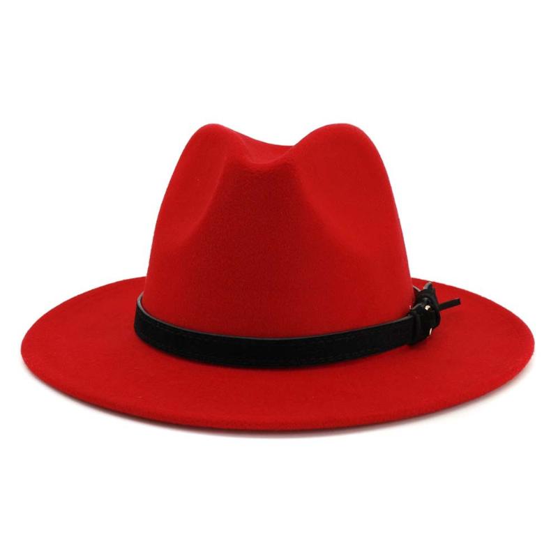 

Autumn Winter Vintage Classic Felt Jazz Fedoras Hats Jazz Caps European American Round Caps Bowler Hats, 17