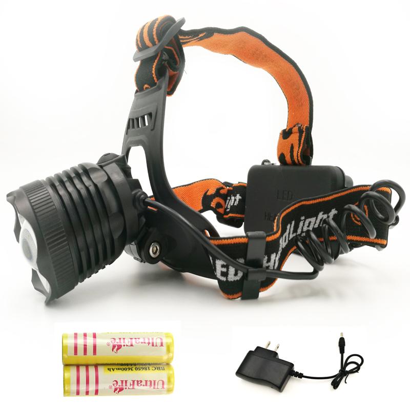

Hot Sale 2000Lm Led lighting Head Lamp T6 CREE XML LED Headlamp Headlight Camping Fishing Light +2*18650 battery+ charger