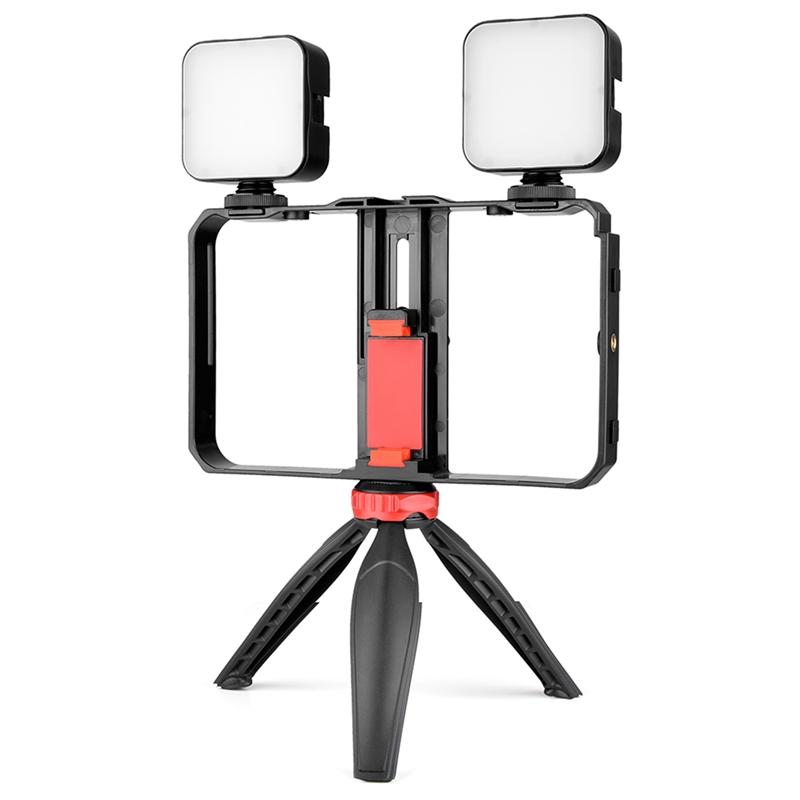 

YELANGU PC203 Dual Handle Handheld Video Cage Stabilizer Kit Support Recording with Tripod Phone Adjustable Stabilizer