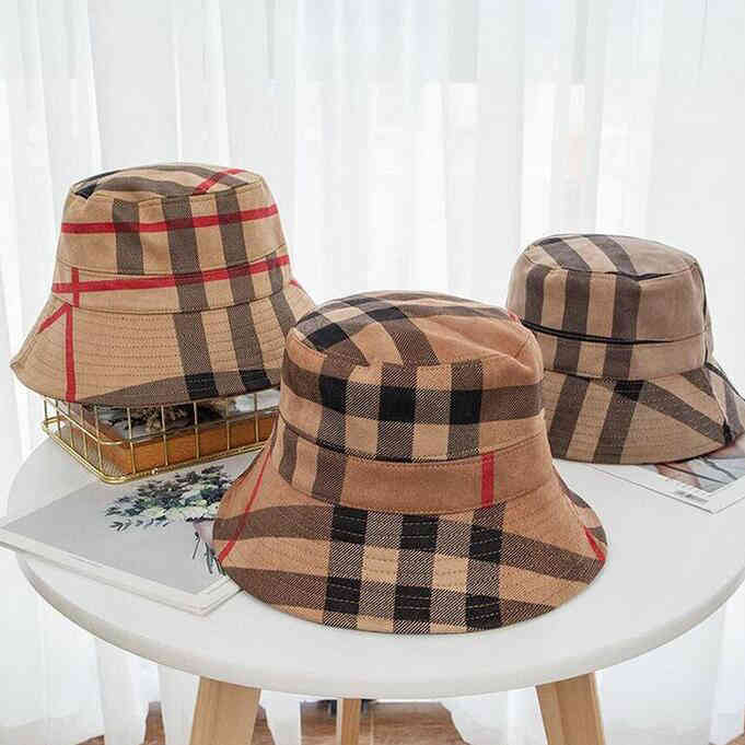 

21SS 5color Bucket Hat Wide Brim Hats Suede Fabric Fashion Stripe Brand Digner Women Nylon Autumn Spring Foldable Fisher Sun Cap Travel, #1
