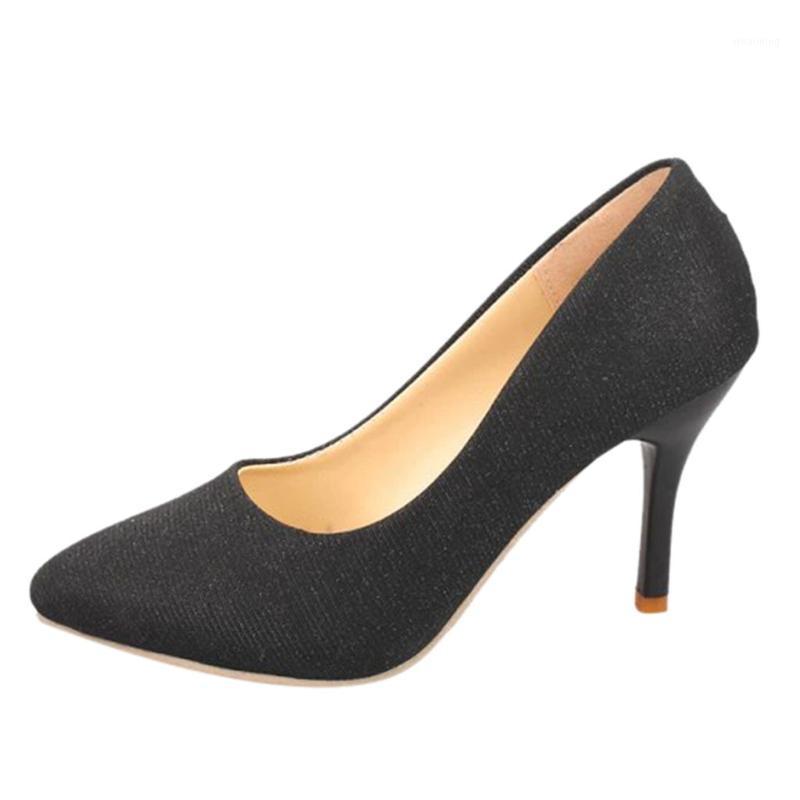 

SAGACE Women Casual Shoes Ladies Pointed Toe Pumps High Heels Work Shoes Fashion Casual Bling Slip On High Heels Work1, Bk